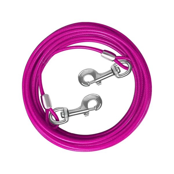 Long-Length Dog Cable for Large Dogs with Durable Steel Rings and Anti-Tangle Mechanism