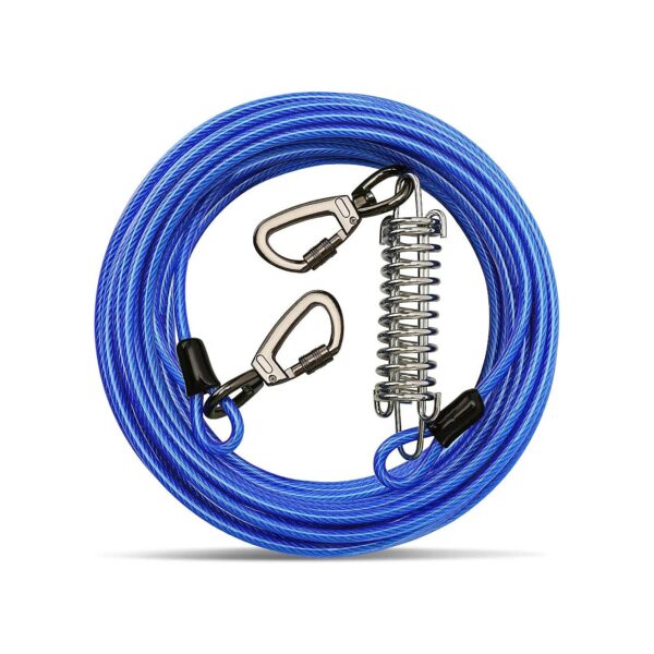 Long Line Lead for Dog Training and Outdoor Use - Shock-Absorbing Spring and 5mm Diameter