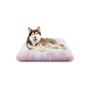 Long Plush Rectangle Pet Bed for Small Dogs and Cats up to 15lbs with Anti-Slip Bottom