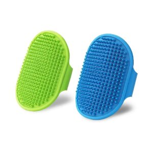 Long Short Haired Pet Bath Brush with Adjustable Ring