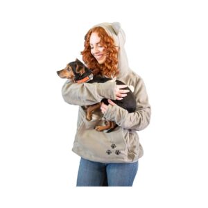 Long Sleeve Unisex Sweatshirt with Big Pocket for Small Dog Cat Carrier