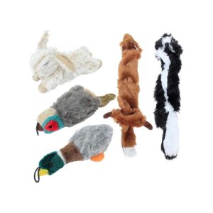 Long-Stemmed Hunting-Themed Squeaky Dog Toys for Small Medium and Large Dogs 5 Pack