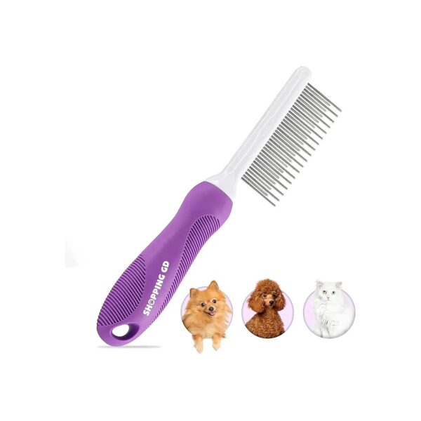 Long and Short Stainless Steel Metal Teeth Pet Comb for Efficient Dog and Cat Grooming