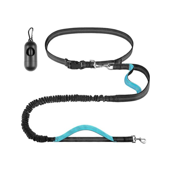 Longest Hands Free Dog Leash with Reflective Stitches and Adjustable Waist Belt