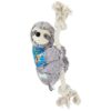 Loud Squeaker Sloth Dog Toy with Rope, Slumber Party Toy for Warm Summer Nights