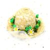 Lovely Handcrafted Green Straw Hat with Sunflower Pattern for Small Animals