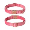 Lovely Pink Flower Suede Dog Collar with Metal Buckle for Small Medium Large Female Dogs