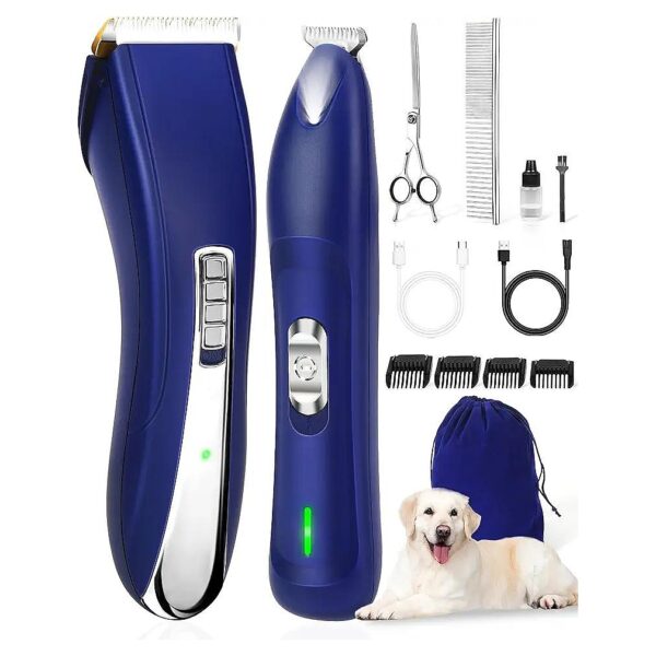 Low Noise Cordless Dog Clipper Kit for Home Grooming of Small and Large Pets