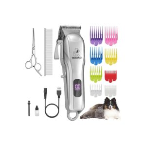 Low Noise Dog Clippers for Thick Coats with Ergonomic Design and Detachable Blades