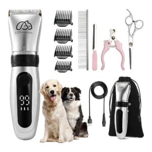 Low Noise Electric Dog Clippers with Adjustable Technology for Hair Trimming and Grooming