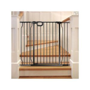 Low-Profile Black Baby Gate with 29-5 Wide Opening for Easy Installation