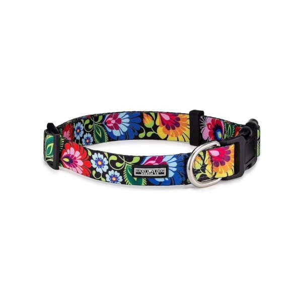 Lucky Love Dog Vivid Floral Blackbird Collar for Girls Boys Medium