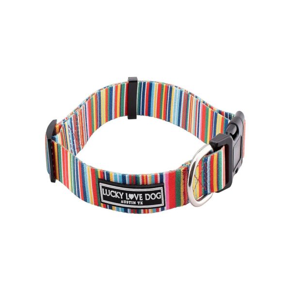 Lucky Love Hippie Pattern Dog Collar for Medium Dogs