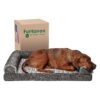 Luxe Faux Fur and Performance Linen Orthopedic Dog Bed for Large Dogs Up to 55 Pounds