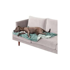 Luxe Velvet Waterproof Throw Blanket for Dogs and Indoor Cats in Celadon Green