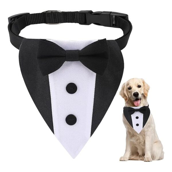 Luxurious Adjustment Formal Dog Tuxedo Collar Suitable for Large Dogs