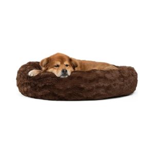 Luxurious Dark Chocolate Faux Fur Pet Bed for Better Sleep and Comfort