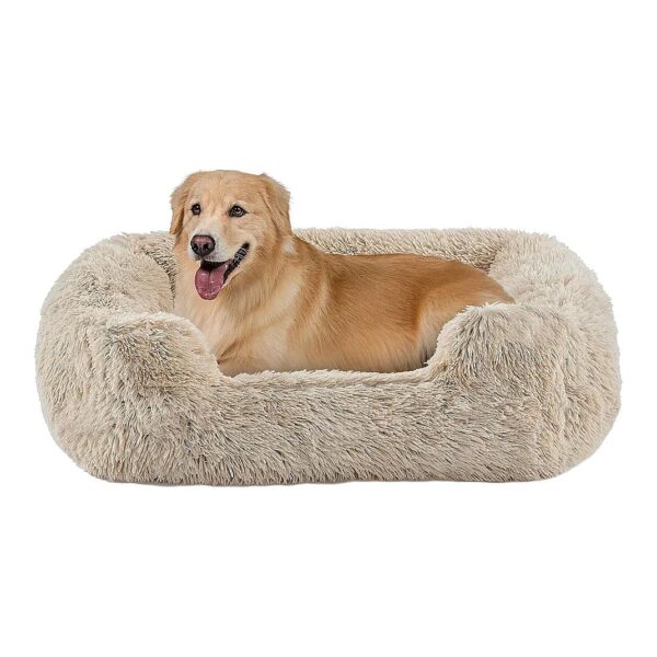 Luxurious Pet Bed with Vegan Faux Shag Fur for Improved Sleep and Comfort