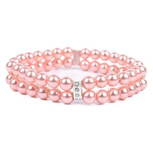 Luxury 2 Row Pearls Necklace Collar with Crystal Charm for Small Dogs