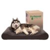 Luxury Faux Fur Dog Bed for Large Dogs up to 75 lbs with Ergonomic Support