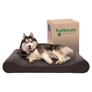 Luxury Faux Fur Dog Bed for Large Dogs up to 75 lbs with Ergonomic Support