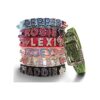 Luxury PU Leather Dog Collars with Rhinestone Bling and Customizable Names