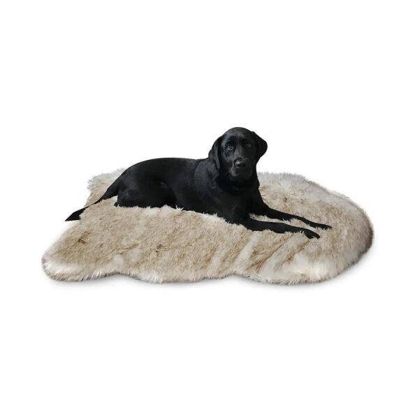 Luxury Pet Bed Mat with Washable Faux Fur Cover and Pressure-Relieving Foam