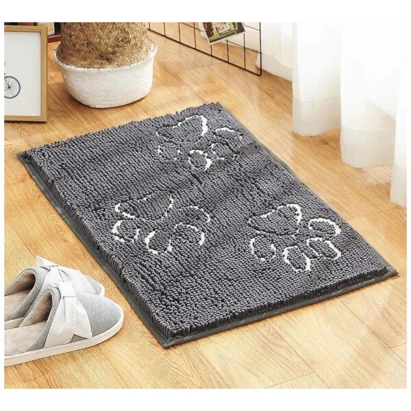 Luxury Pet Rug with Chenille Microfiber, Pawprint Embroidery, and Soft Design