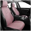 Luxury Pink Suede Leather Car Seat Cover for All Season Comfort and Protection