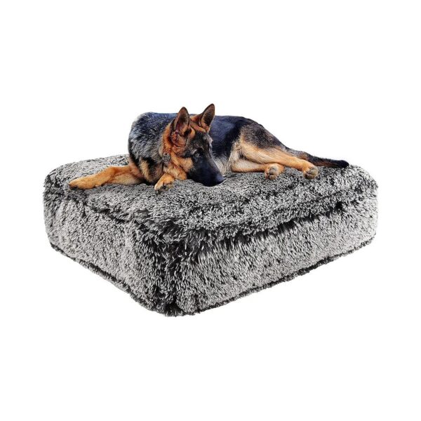 Luxury Sicilian Rectangle Shag Faux Fur Pet Bed Multiple Sizes