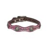 Luxury Weaver Leather Antique Copper Paisley Collar with Chocolate Leather Overlay