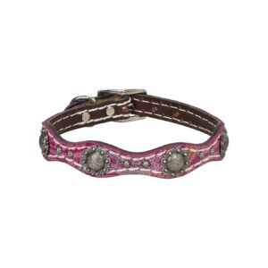 Luxury Weaver Leather Antique Copper Paisley Collar with Chocolate Leather Overlay