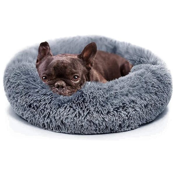 Machine Washable Faux Fur Dog Bed for Small Dogs with Anti-Anxiety and Calming Properties