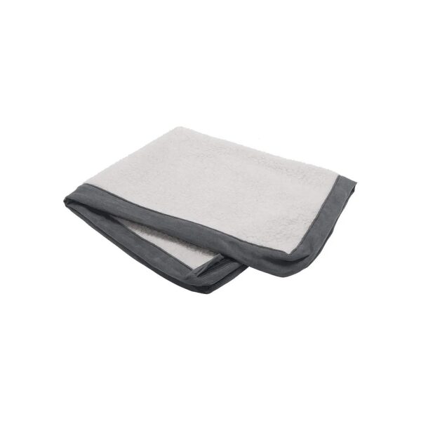 Machine Washable Gray Jumbo Dog Bed Cover with Sherpa and Suede Trim