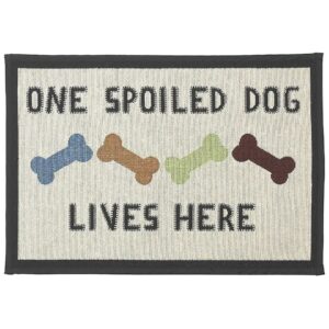 Machine Washable Placemat for Dogs, Off-White Color with Non-Skid