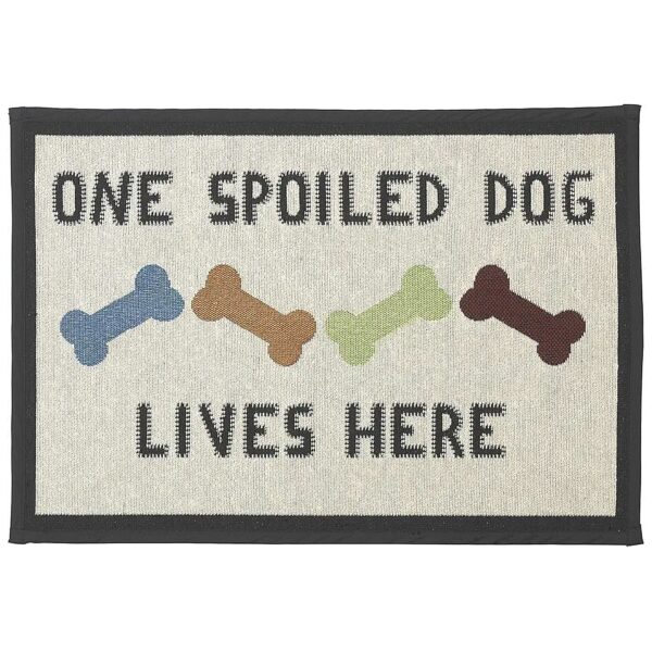 Machine Washable Placemat for Dogs, Off-White Color with Non-Skid