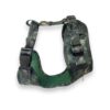 Machine Washable Small Green Camouflage Dog Harness with No Pull and No Escape Adjusters