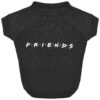 Machine Washable Soft Lightweight Friends Logo Dog Shirt for Large Dogs X-Large Black