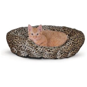 Machine Washable and Self-Warming Pet Bed for Cats and Small Dogs