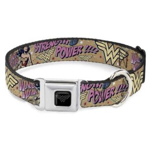 Made Dog Collar with 5 Inch Wide Wonder Woman Seatbelt Buckle