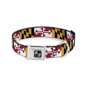 Made Dog Collar with Seatbelt Buckle Maryland Flag 15-26