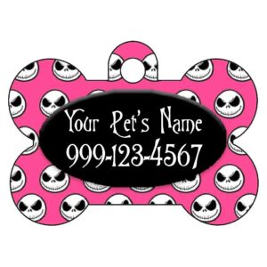 Made Pink Metal Dog ID Tag with Font Customization Options