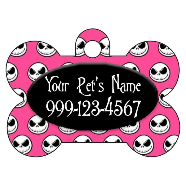 Made Pink Metal Dog ID Tag with Font Customization Options