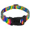 Made in USA Polyester Dog Collar with Classic Tie Dye Pattern