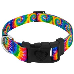 Made in USA Polyester Dog Collar with Classic Tie Dye Pattern