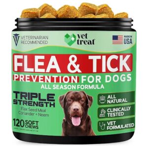 Made in the USA Natural Flea and Tick Treatment for Dogs - Vet-Recommended Chews