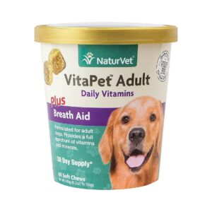 Made in the USA Vitamins for Adult Dogs with Omega 6 Fatty Acids and Breath Aid