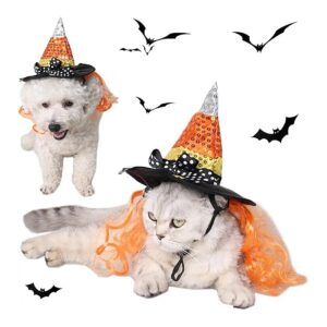 Magic Wizard Hat with Hair for Halloween Party Costume Accessory for Dogs and Cats