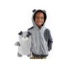 Magical 2 in 1 Puppy Hoodie with Soft Plushie, Charcoal