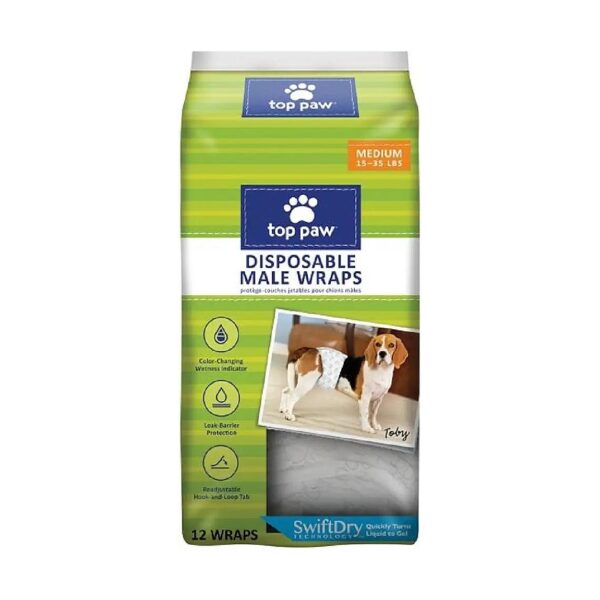 Male Dog Diapers Wrap Disposable Medium for Small Breed Dogs